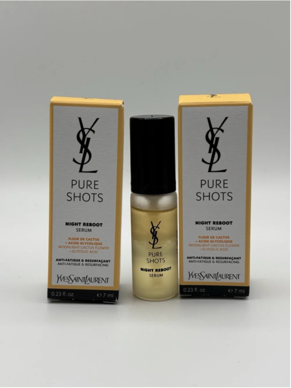 YSL Pure Shot Night Reboot Serum - BUNDLE OF 2 - Travel 0.23 Fl Oz/7 mL - NIB